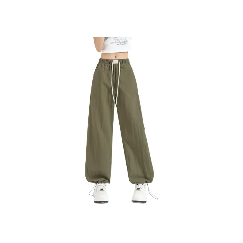 Tonlion Casual Pants Women's Gray Pea Green-24