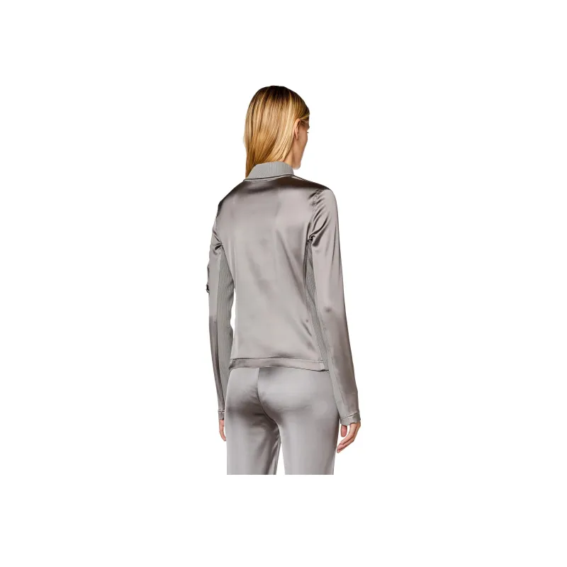 DIESEL Shiny Stretch Satin Track Jacket-2