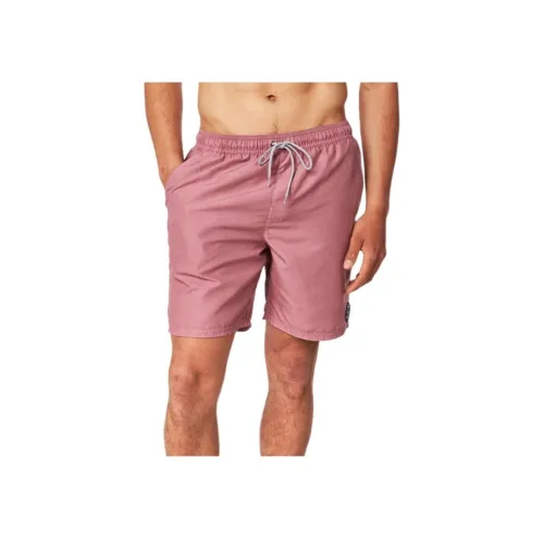 RIP CURL 체스트넛 브라운 레드 남성 비치 숏팬츠