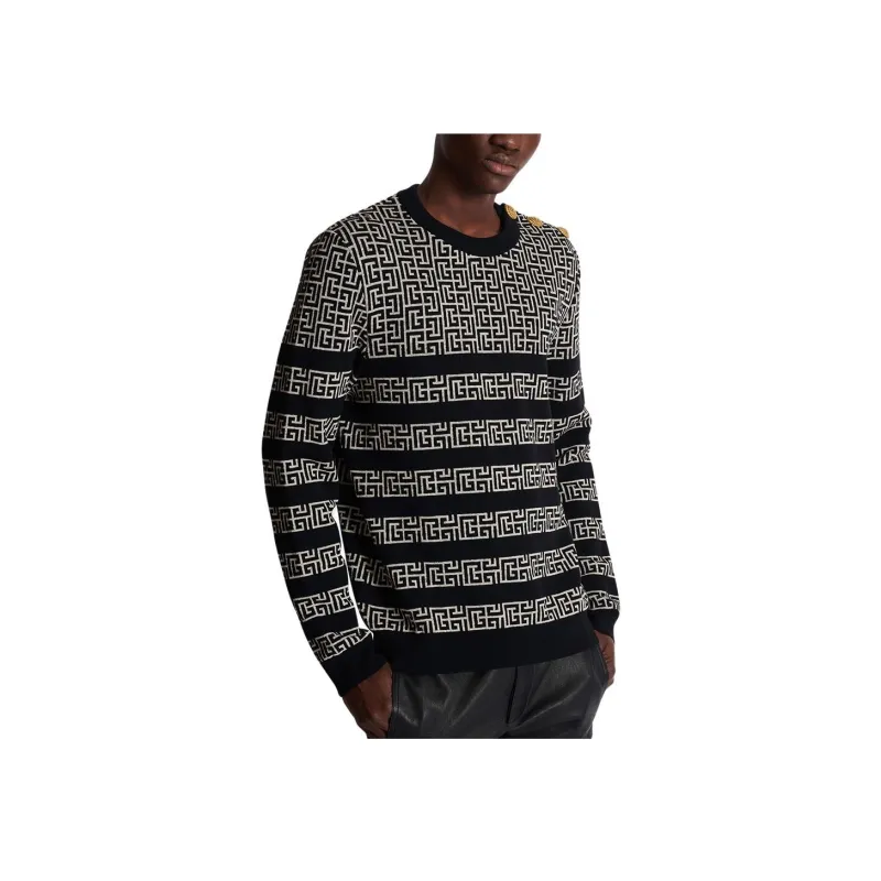 BALMAIN Striped Pb Labyrinth Jumper-4