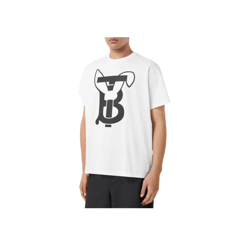 Burberry Rabbit Logo Print Cotton T Shirt-2
