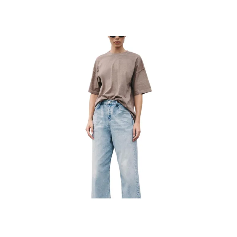 ZARA T Shirt Women's Light Brown-2