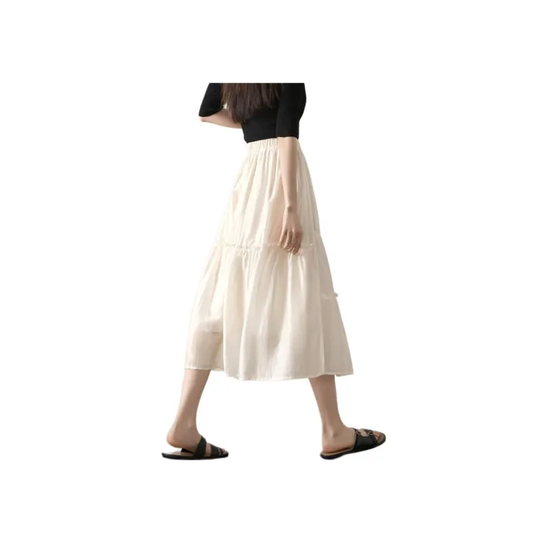 Mo Han Yi Mei Casual Long Skirt Women's White-3