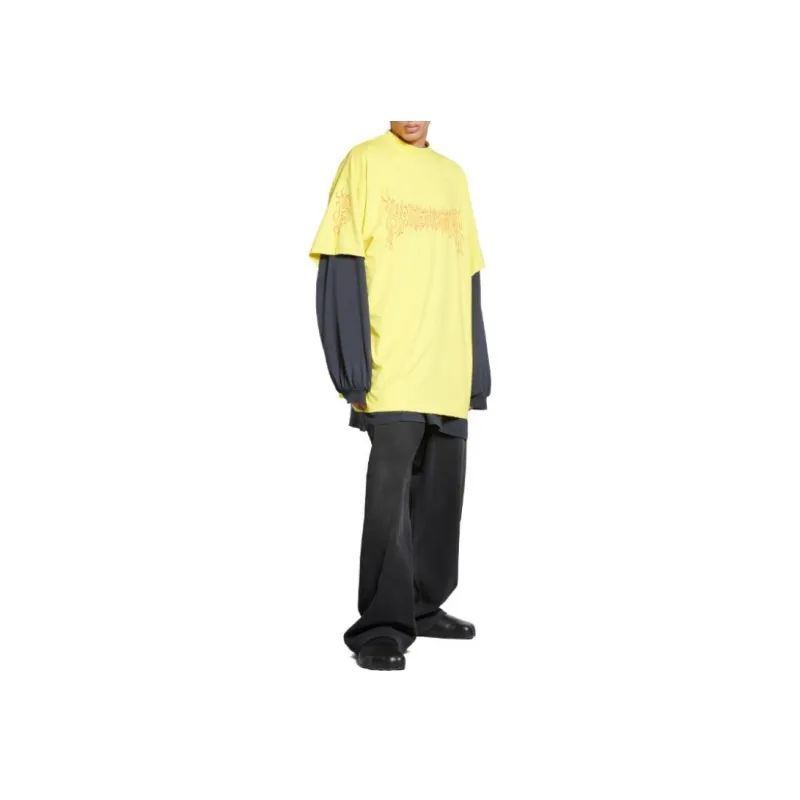 Balenciaga Oversized T Shirt 'Yellow/Red'-2