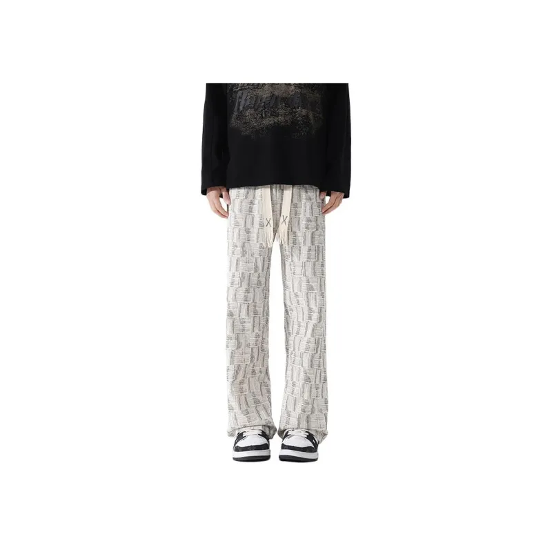Small Columns Under The Sea Knitted Sweatpants Unisex-2