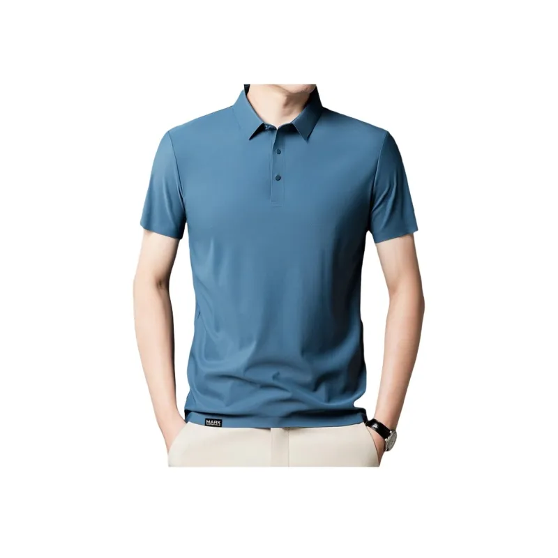FAIRWHALE Polo Shirts Men Gray Blue-0