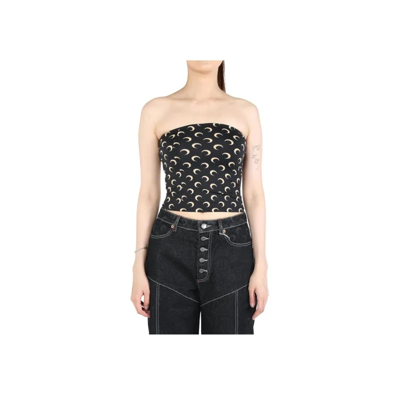 Marine Serre FW24 Strapless Top Women's Black-0