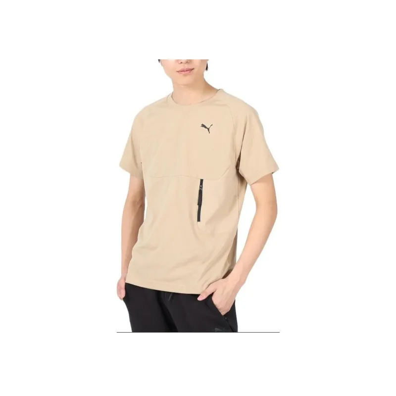 PUMA T Shirts Men Khaki-3