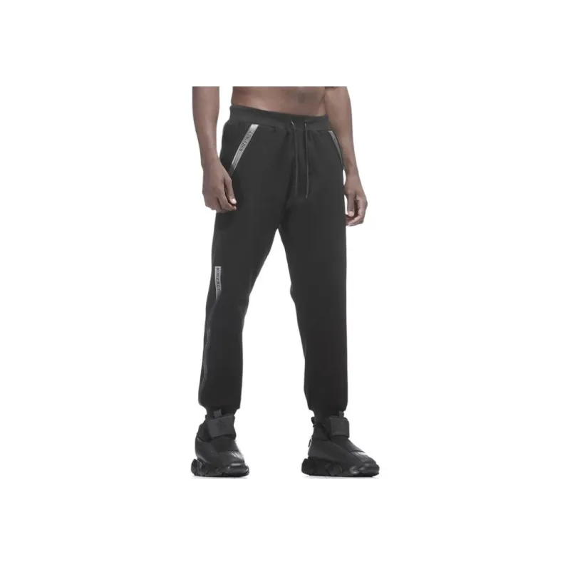 NORVINCY Elastic Cuff Stretch Knitted Sweatpants Unisex Black-0