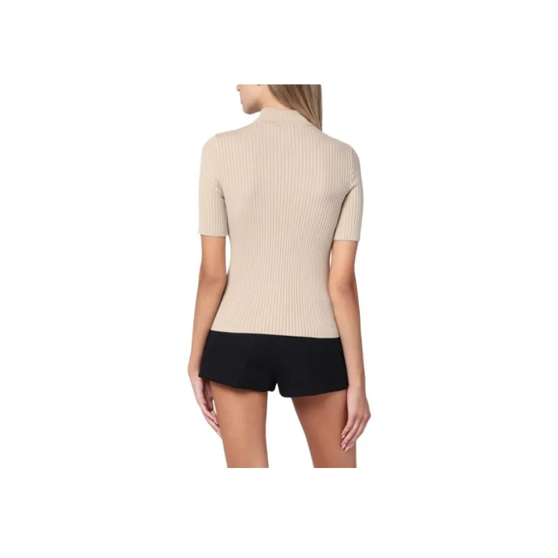 Courrèges Ribbed Turtleneck Sweater 'Cappuccino'-4