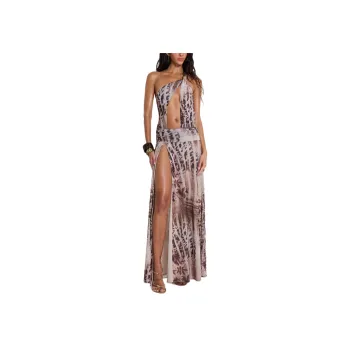 Jaded London Valentina Asymmetric Cut Out Maxi Slip Dress Women's Multi/Multicolor