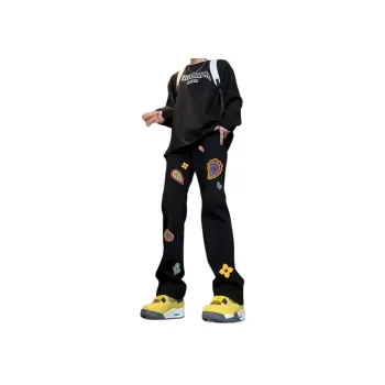 POLAR BEAR Youth Trendy Couple's Classic Comfortable Bootcut Mid Rise Slimming Solid Color Jeans Unisex