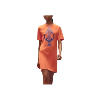 HERMES SS23 Short-Sleeved Dresses Women's Vivid Orange