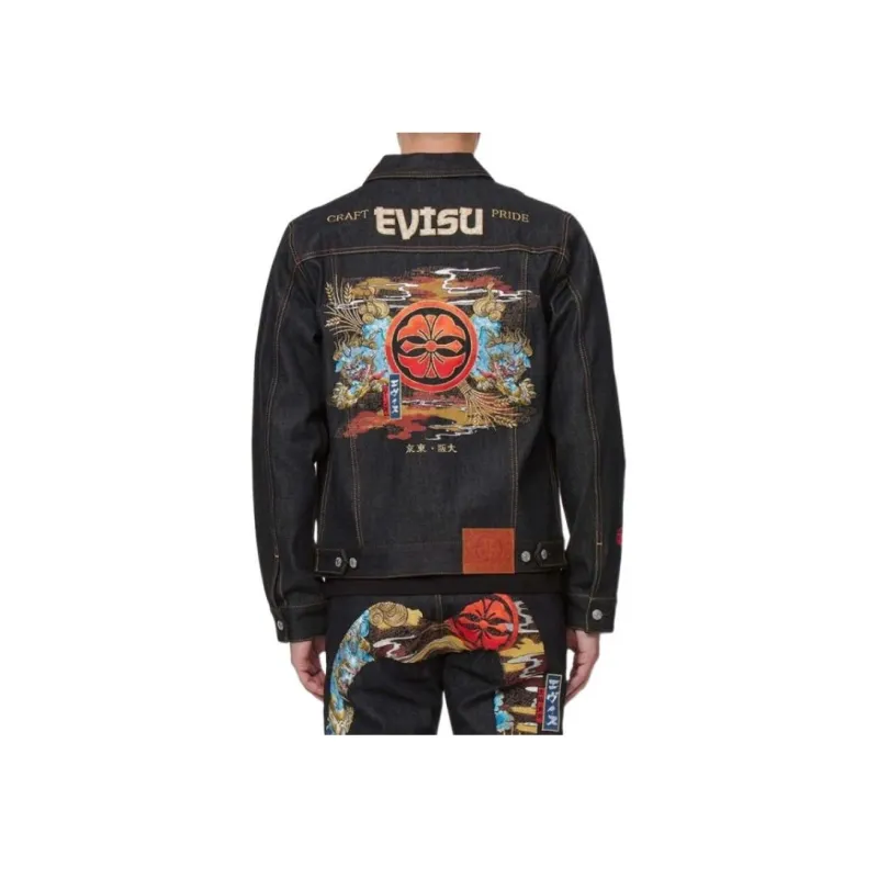 EVISU Denim Jackets Men Denim Blue-2