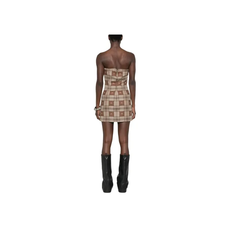 Marine Serre Moon Check jacquard Mini Dress-3