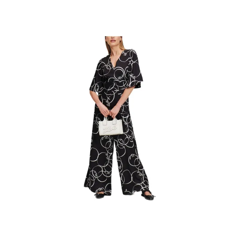 KARL LAGERFELD / Karl Lagerfeld Jeans Circle print Wide leg Jumpsuit-1