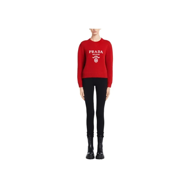 PRADA Logo intarsia Cashmere Jumper-1