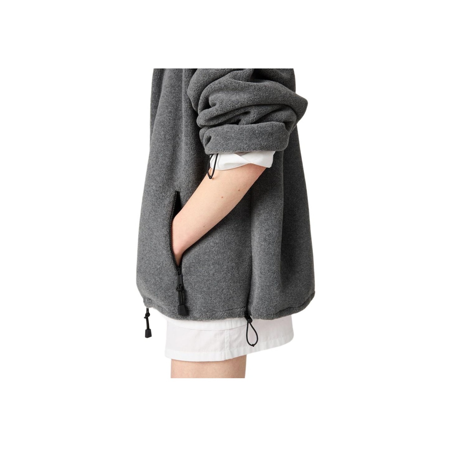 MIU MIU Fleece Zip Sweatshirt 'Grey' - POIZON