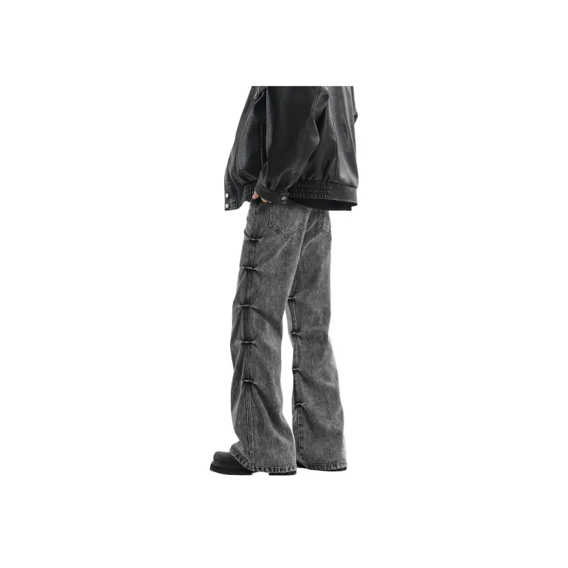 FONDLOOK Jeans Unisex Black Gray Color-1