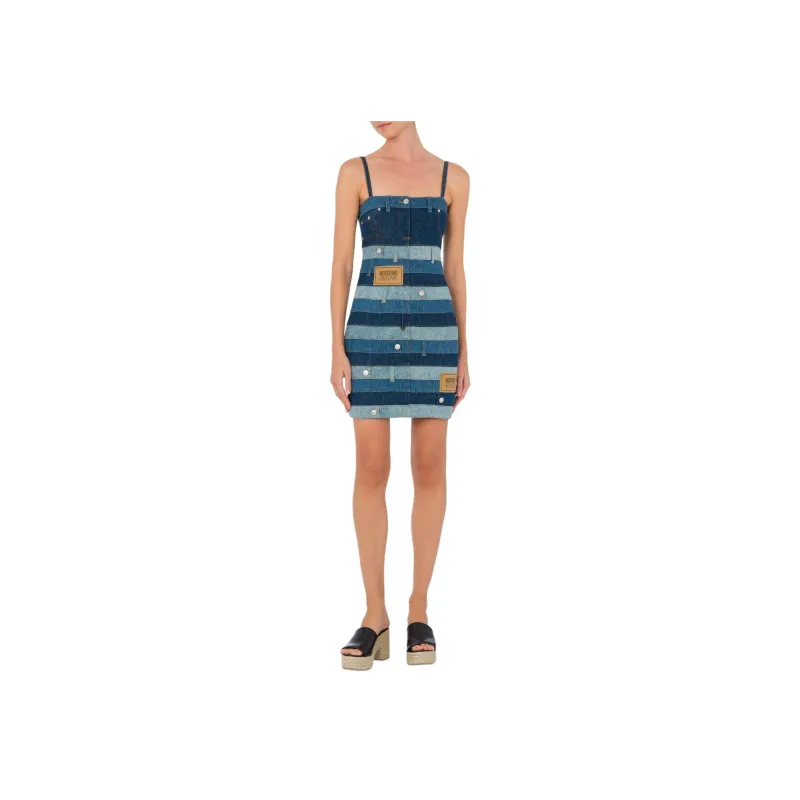 MOSCHINO Jeans Patchwork design Denim Minidress-1
