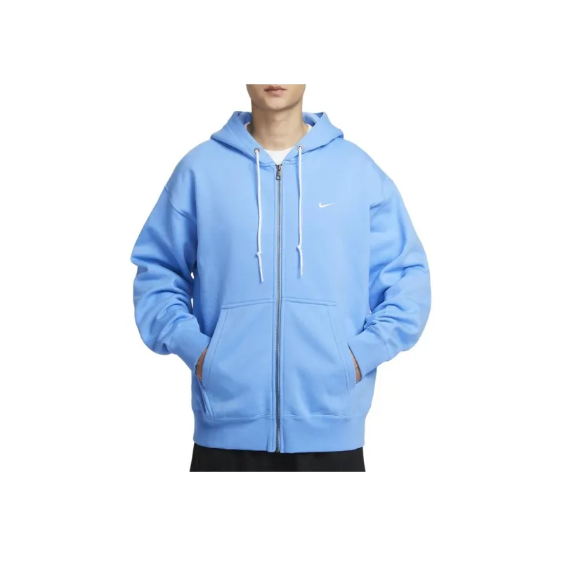 Nike Solo Swoosh Zip Up Drawstring Hoodie-0