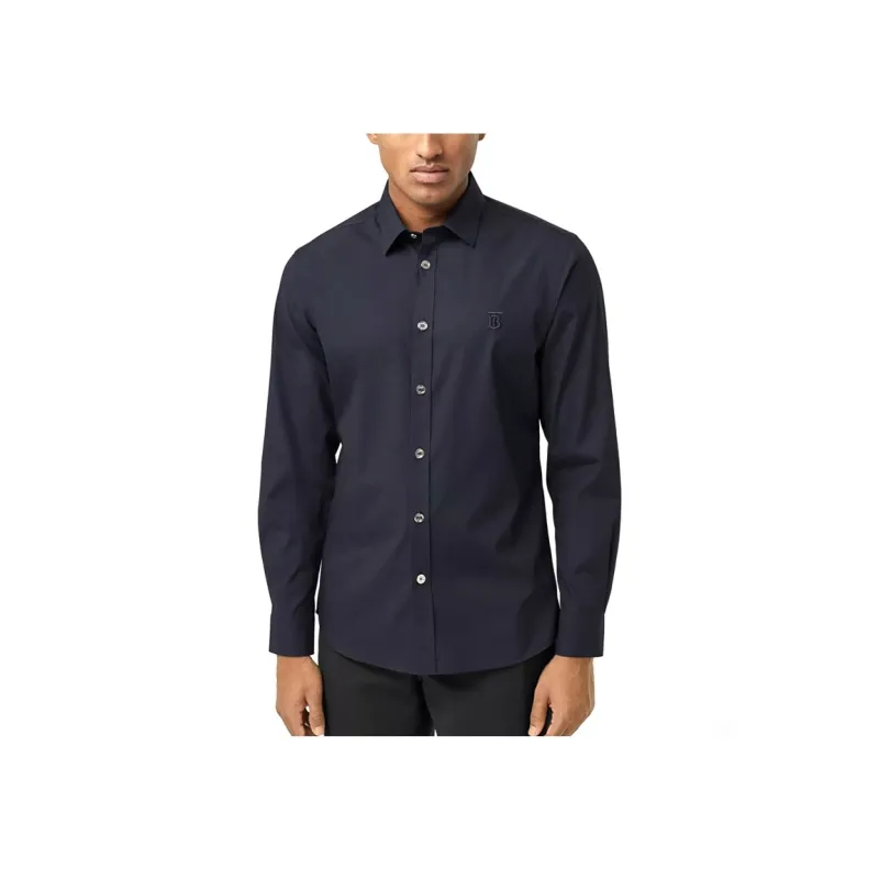 Burberry Shirts Men Marine Blue-1