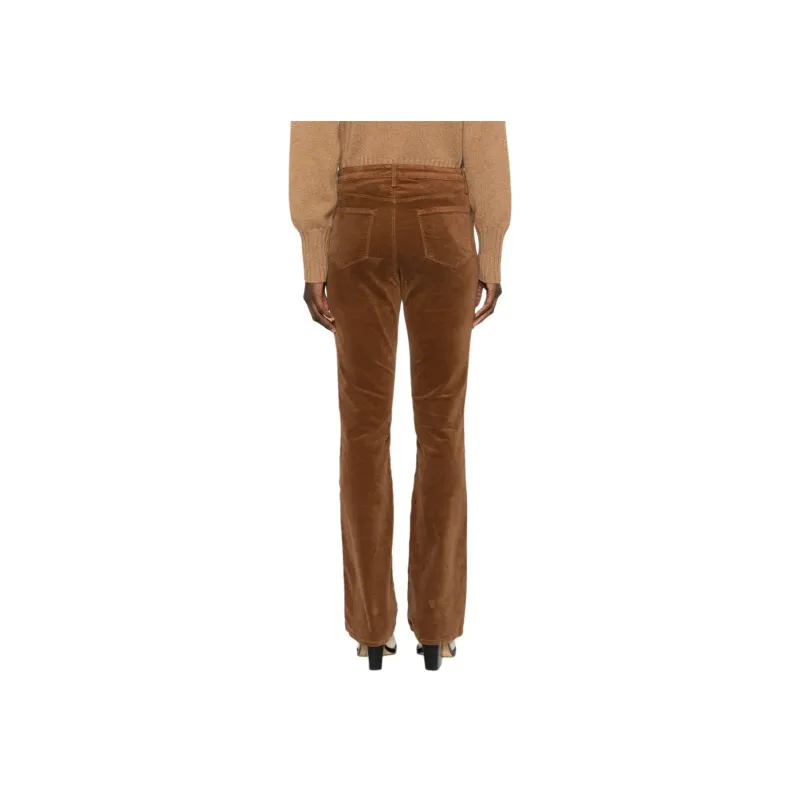 L'AGENCE Stevie Mid-rise Flared Velvet Trousers-2