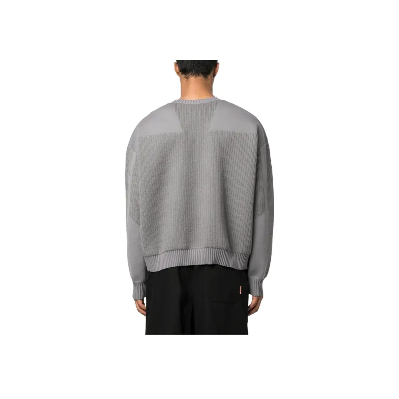 Y-3 Ribbed-panneling Crew-neck Jumper-1