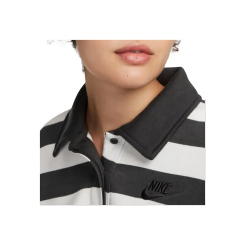 Nike Sportswear Phoenix Fleece Women's Oversized 3/4-Sleeve Striped Crop Polo-3