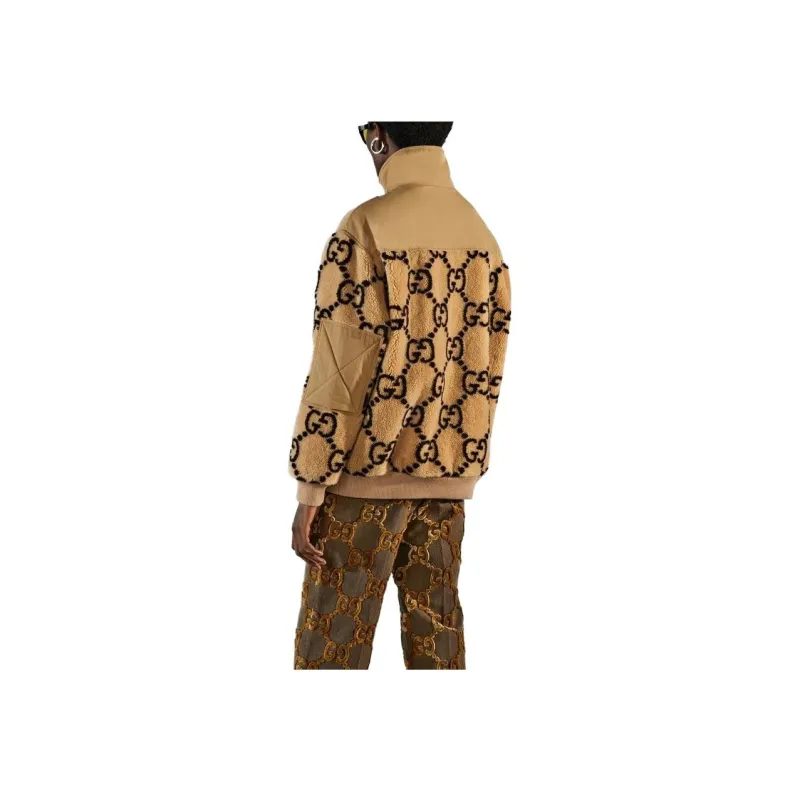 GUCCI Gg Jacquard Oversized Half Zip Wool Jacket-2