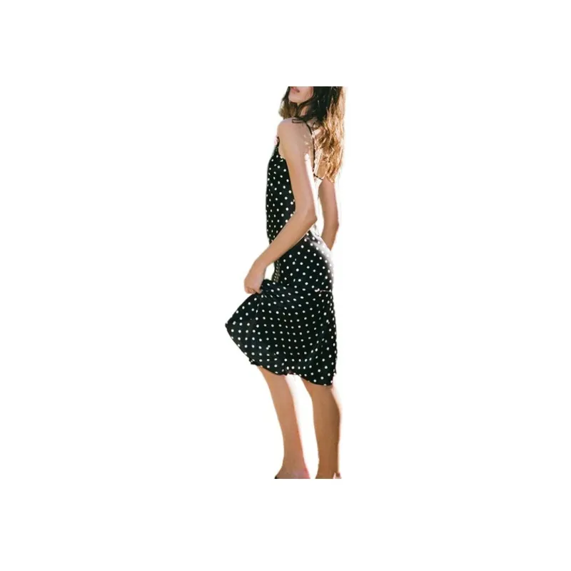 Realisation Par SS25 The Cassidy Slip Dresses Women's Satin Spot Shimmering Spots-4