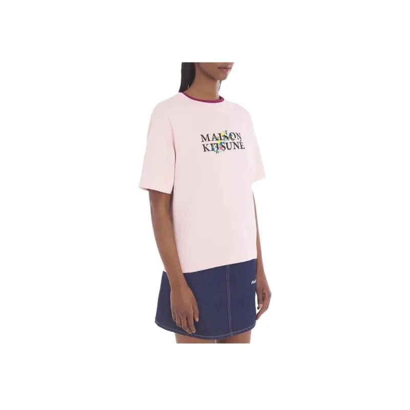 Maison Kitsune Logo Printed Crewneck T Shirt-3
