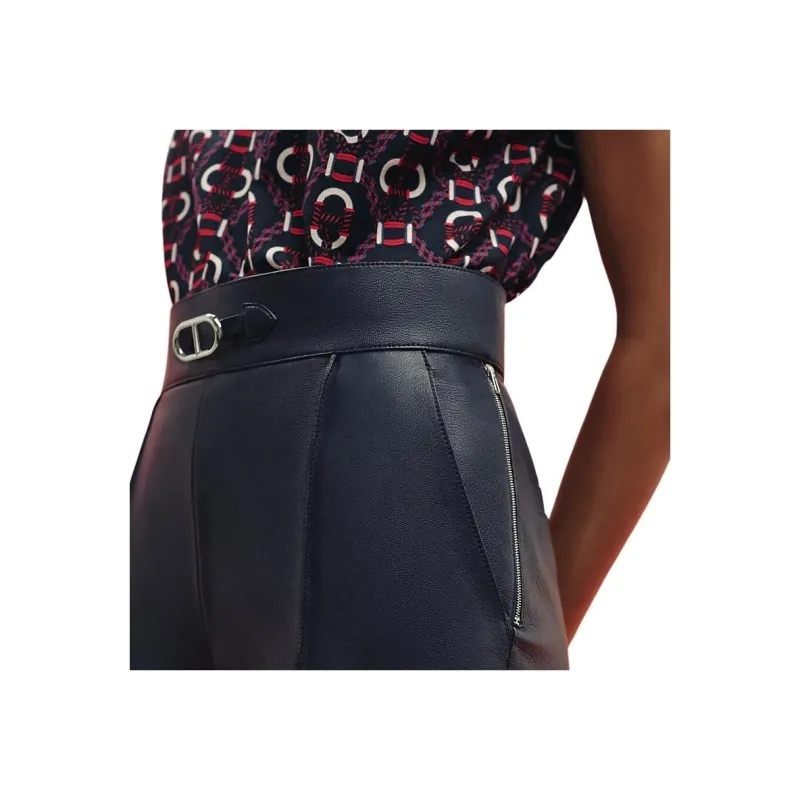 HERMES SS23 Casual Shorts Women's Marine Blue-3