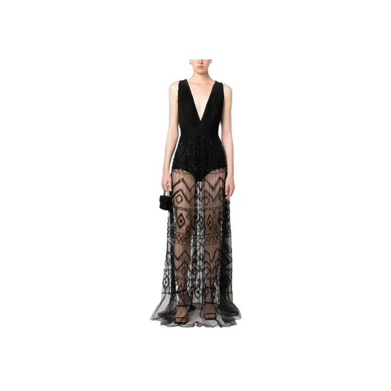 Elisabetta Franchi Sleeveless Dresses Women's Black-1