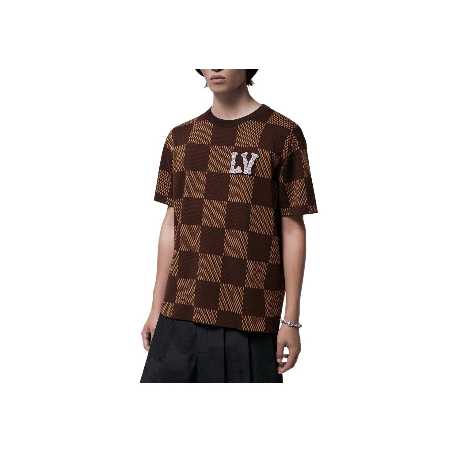 【海外限定】★LOUIS VUITTON★Damier Spread スウェットシャツ Damier Jacquard Short-Sleeved Crewneck - Ready to Wear
