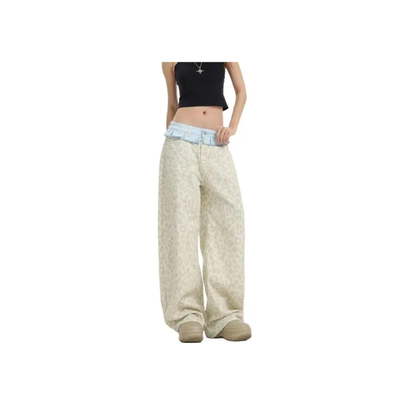 Concubine Zhu Jeans Women's Leopard Print-1