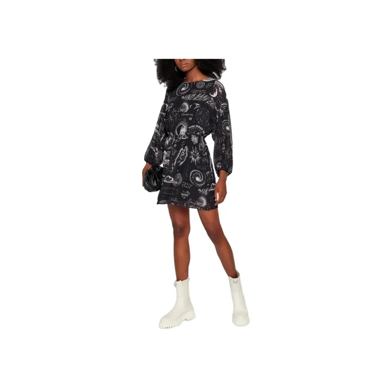 Desigual Long Sleeved Dress Women's Black-1