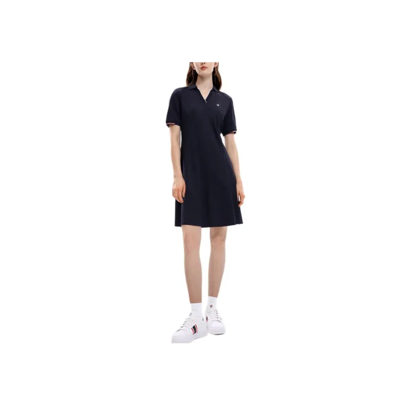FILA Short Sleeved Dresses Women's Navy Blue-4