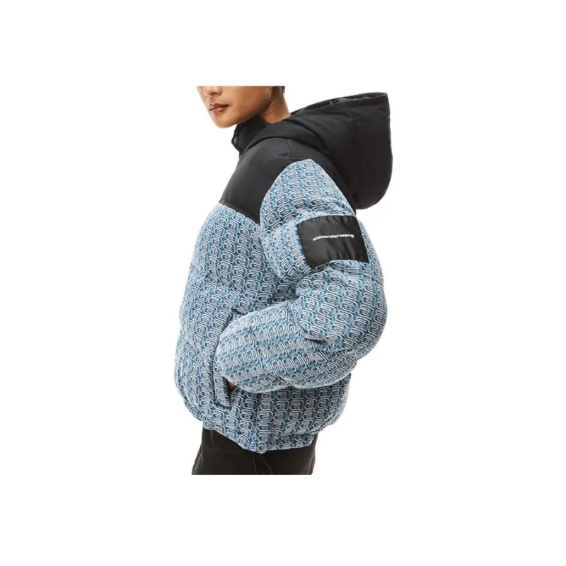 alexander wang LOGO JACQUARD COLORBLOCK PUFFER-2