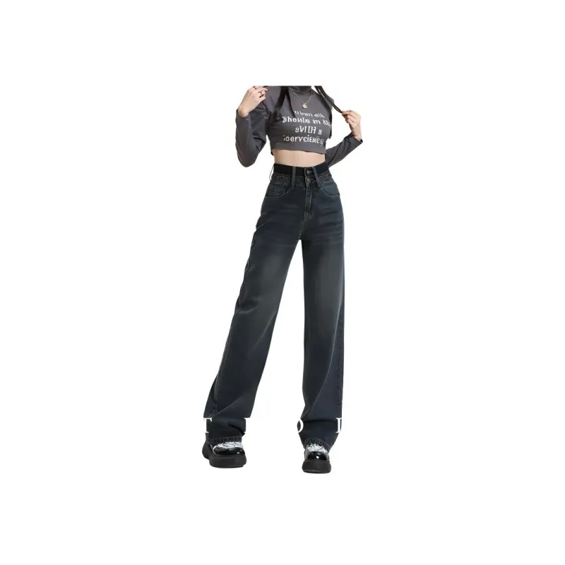 FAWENXIANGZI Jeans Women's Concrete Gray-2