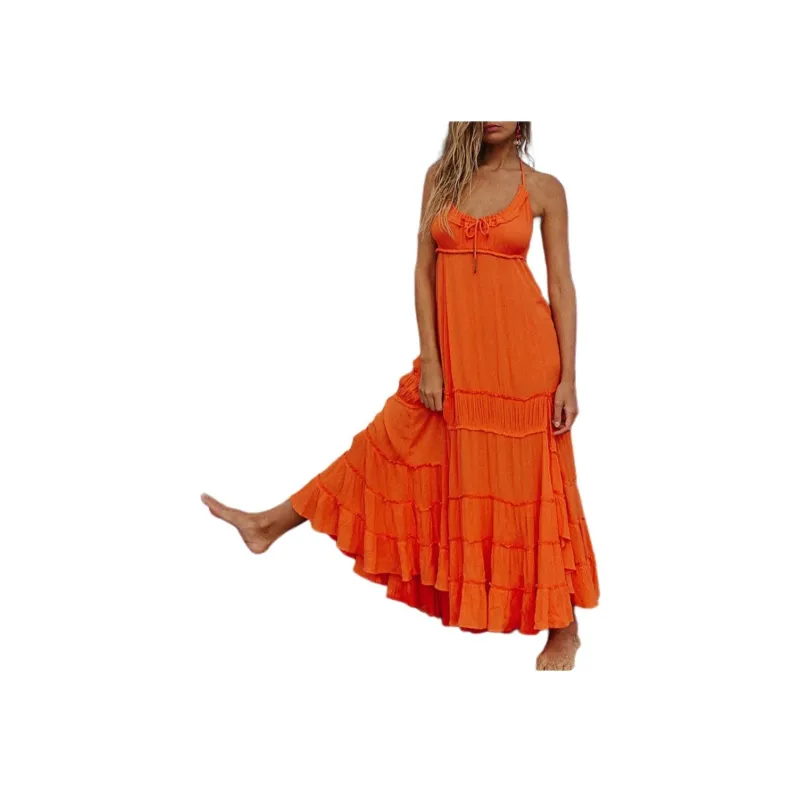FREE PEOPLE Burst Of Bliss Maxi Slip Dresses Women's Scarlet Ibis/Vermilion-0