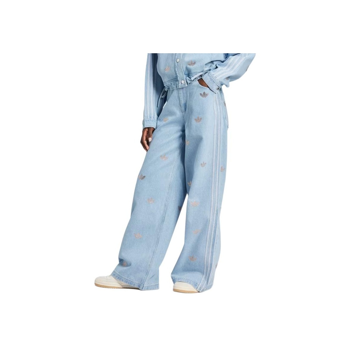 秋新作★人気ジーンズ【ADIDAS】Denim Rhine Stone Pants Adidas Denim Rhinestone Pants - POIZON