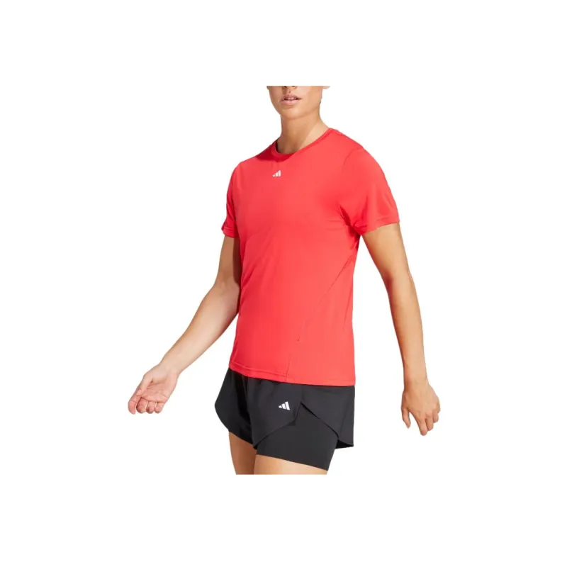 Adidas Clothing T Shirts Women's Red-1