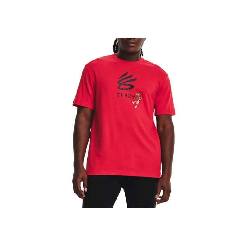 Under Armour Curry X Sesame Street Set in Sleeve T Shirt Men's Red-4