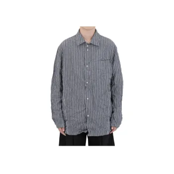 ATTEMPT Shirt Men's Blue White Stripes