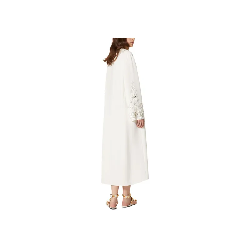 Valentino Gallo Edition Cady Couture Long-Sleeved Dresses Women's White-3