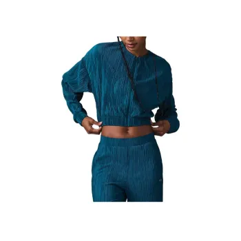 Alo Yoga Cropped Micro Plisse Jacket Women's