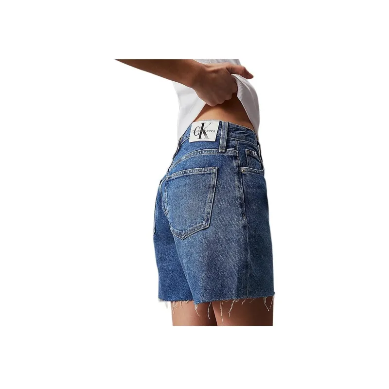 CALVIN KLEIN Denim Shorts Europe Version Women's Blue-1