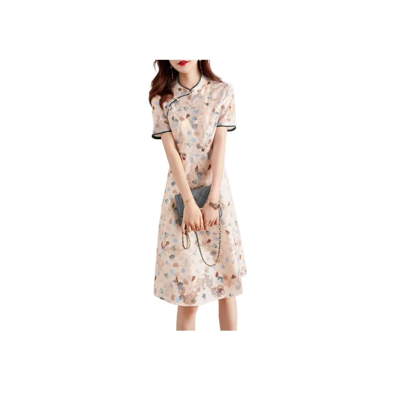 XWI Short Sleeved Dresses Women's Orange Pink-0