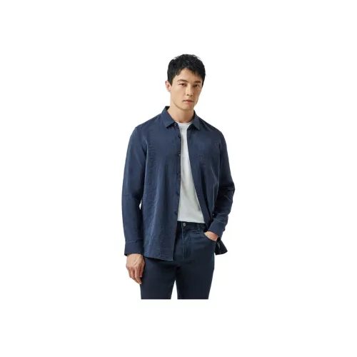 DIKENI 딥 로열 블루 남성 셔츠